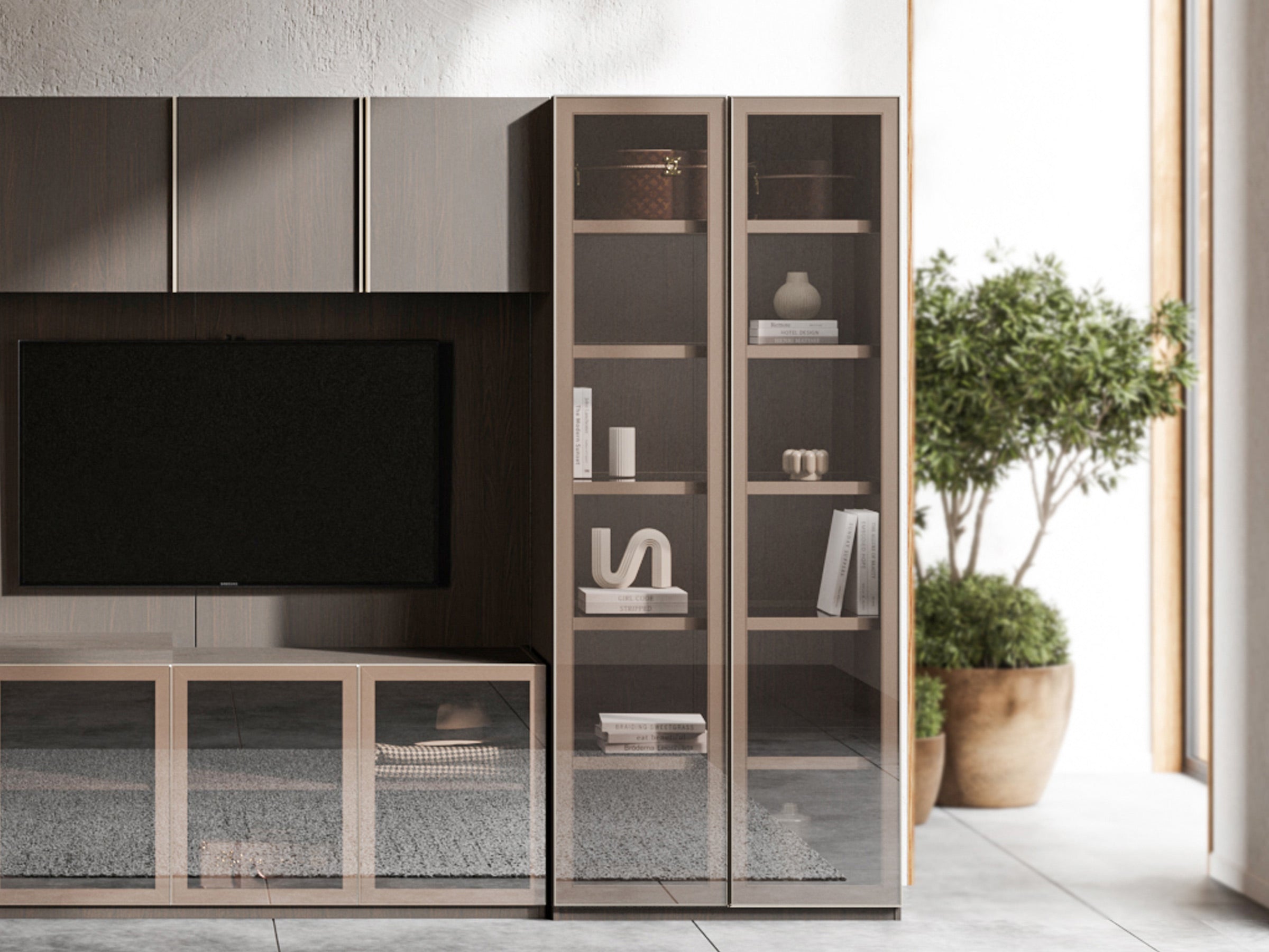 Visual Bookcase with Door| LAZZONI Furniture