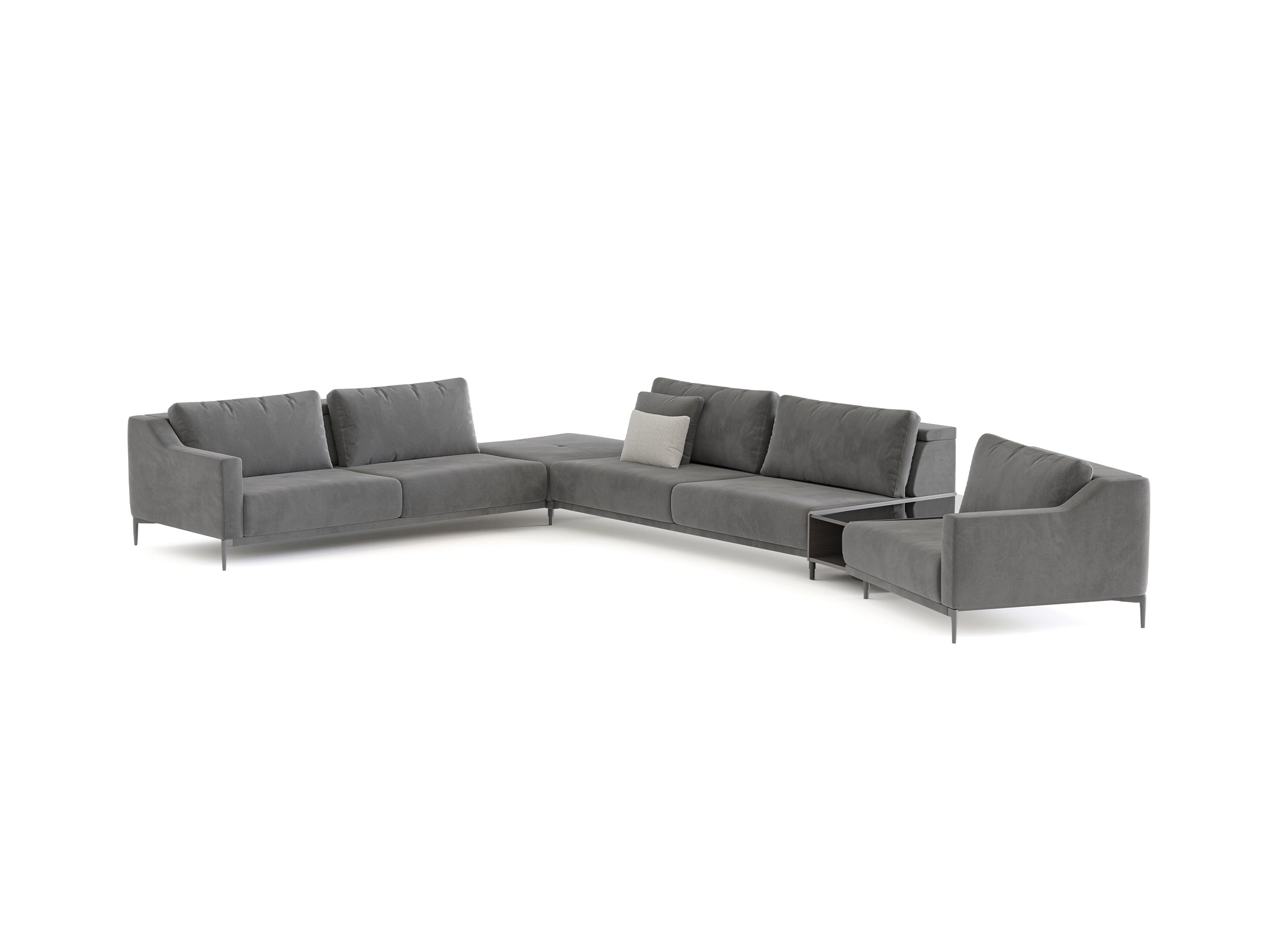 Milda Open Corner Sofa With Table