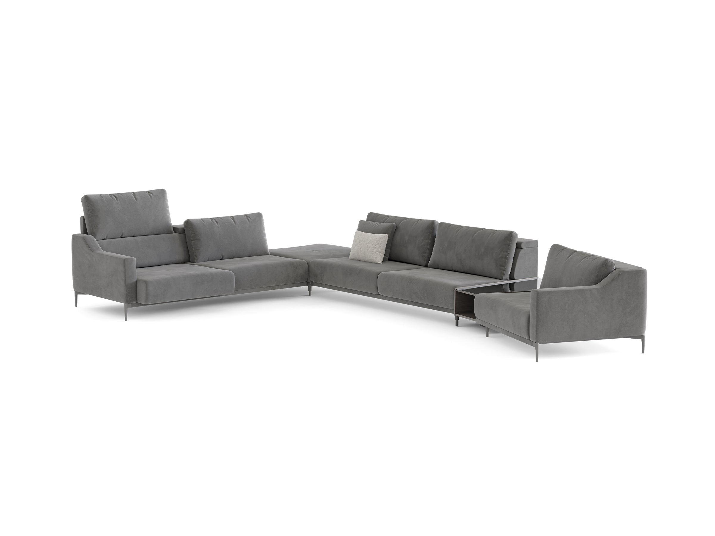 Milda Open Corner Sofa With Table