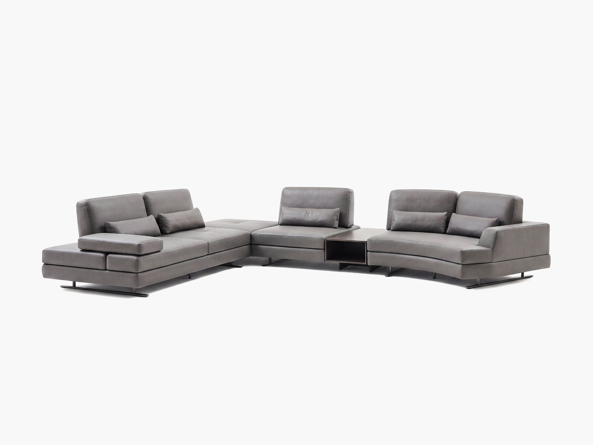 Mony gray sectional sofa on a white background