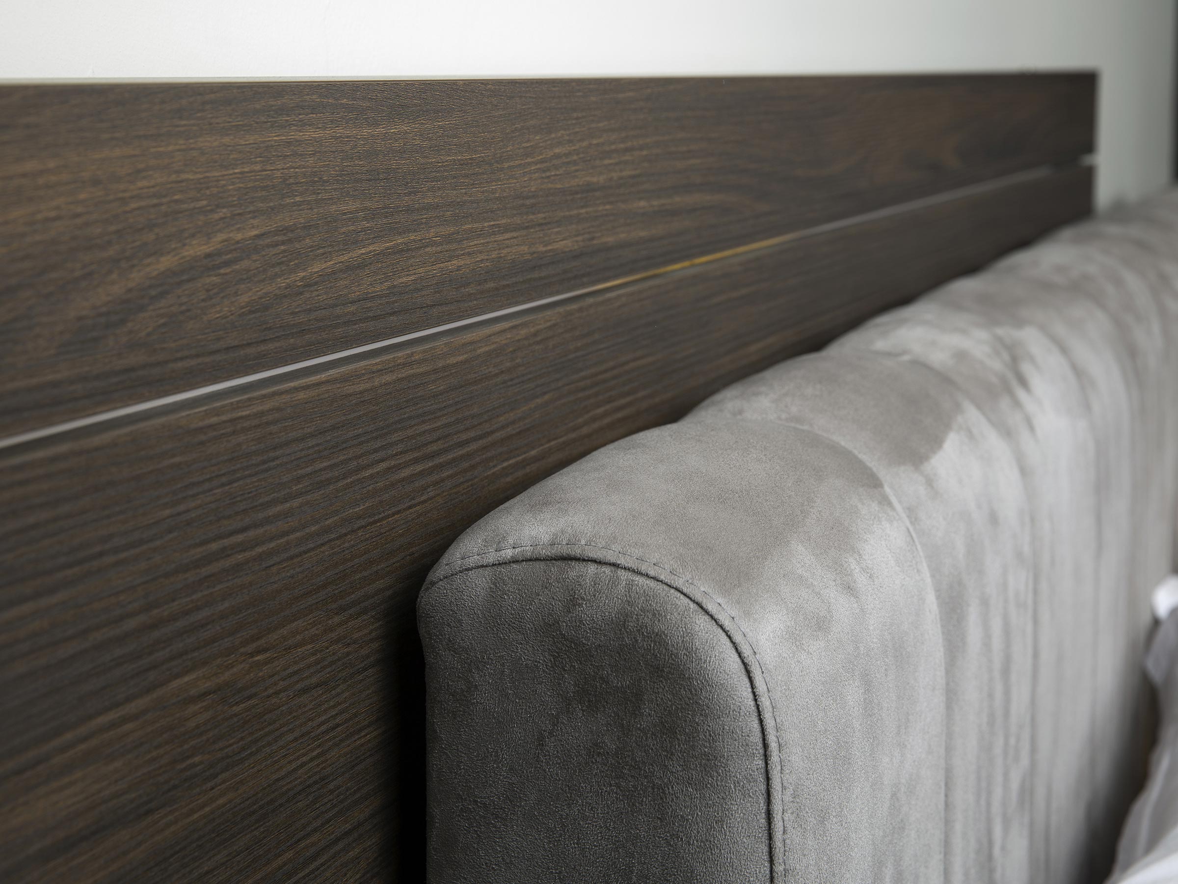 Double Storage Bed with Sliced Headboard