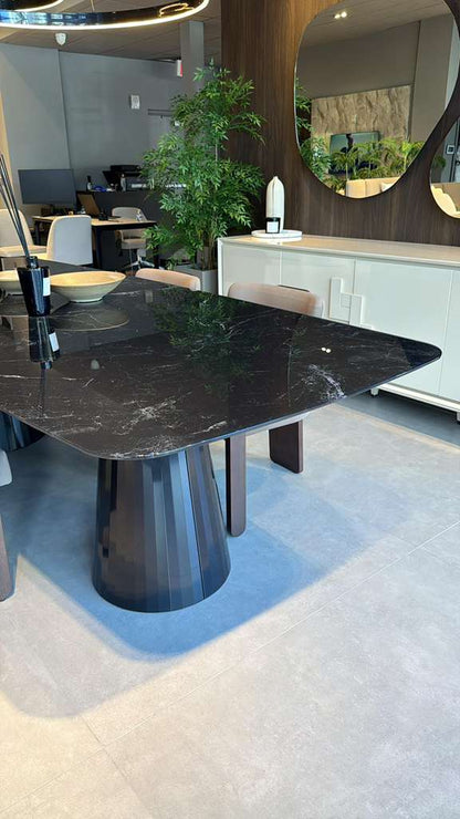 Mons Glass Top Dining Table 110" - OUTLET