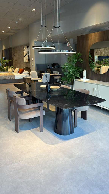 Mons Glass Top Dining Table 110" - OUTLET