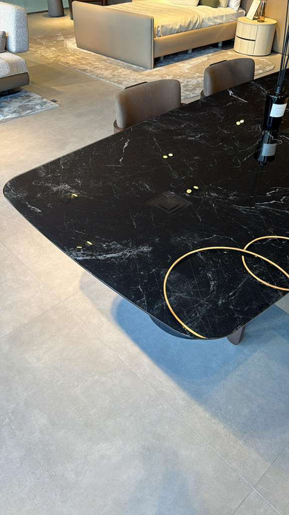 Mons Glass Top Dining Table 110" - OUTLET
