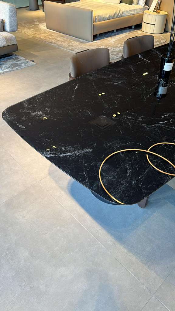 Mons Glass Top Dining Table 110" - OUTLET