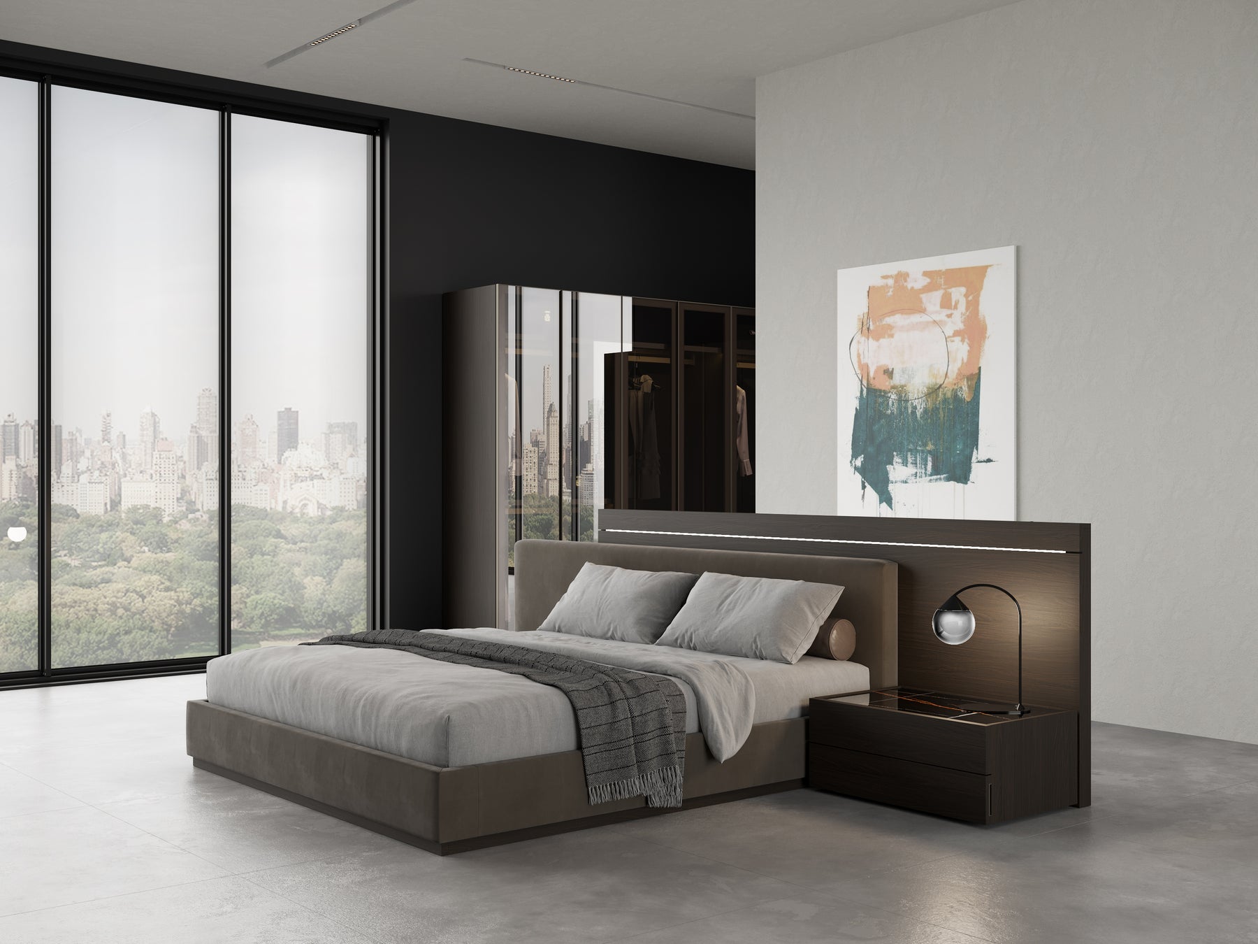Double Storage Bed with Fabric Bed Frame | Lazzoni Furniture