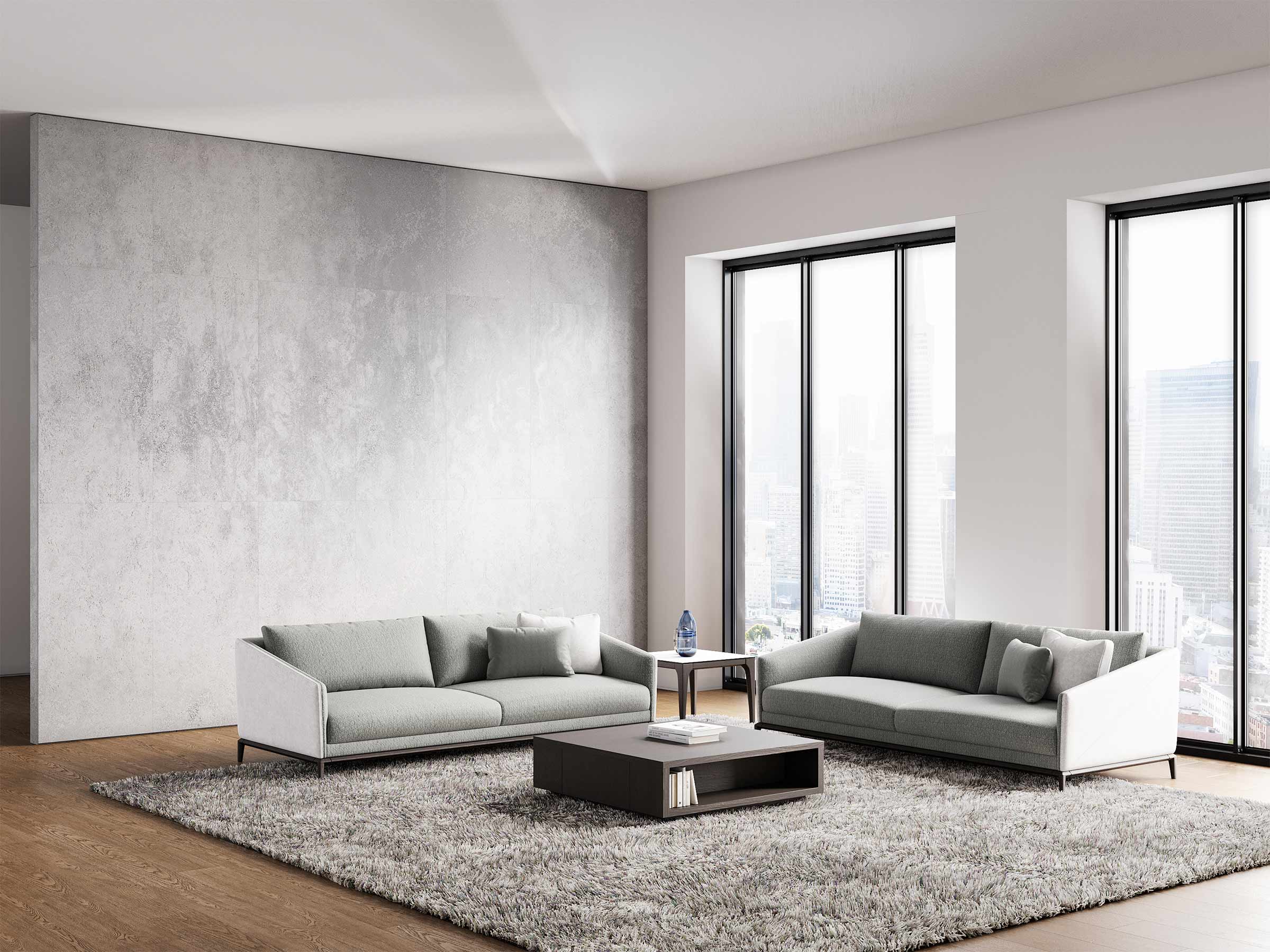 Ikon Three Seater Sofa With Wood Leg | LAZZONI Furniture