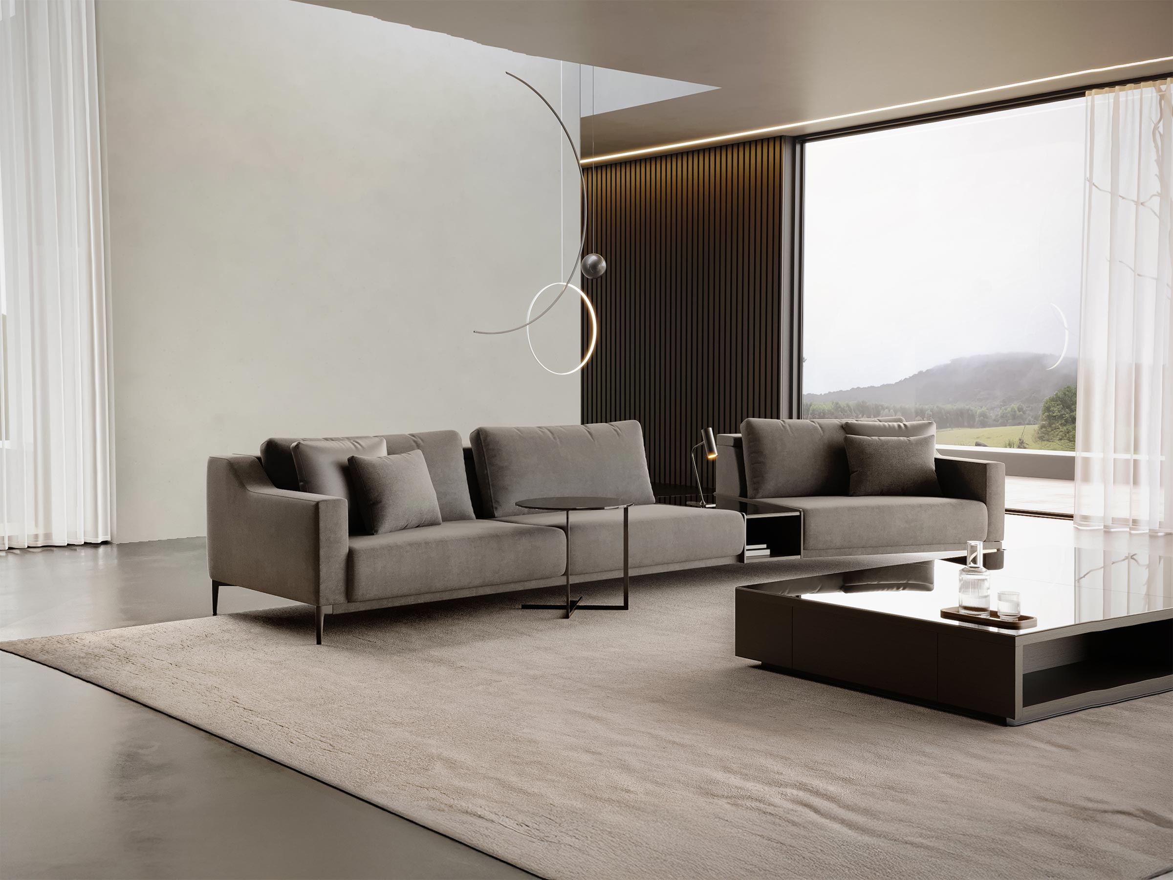 Milda Three Seater Sofa with Table