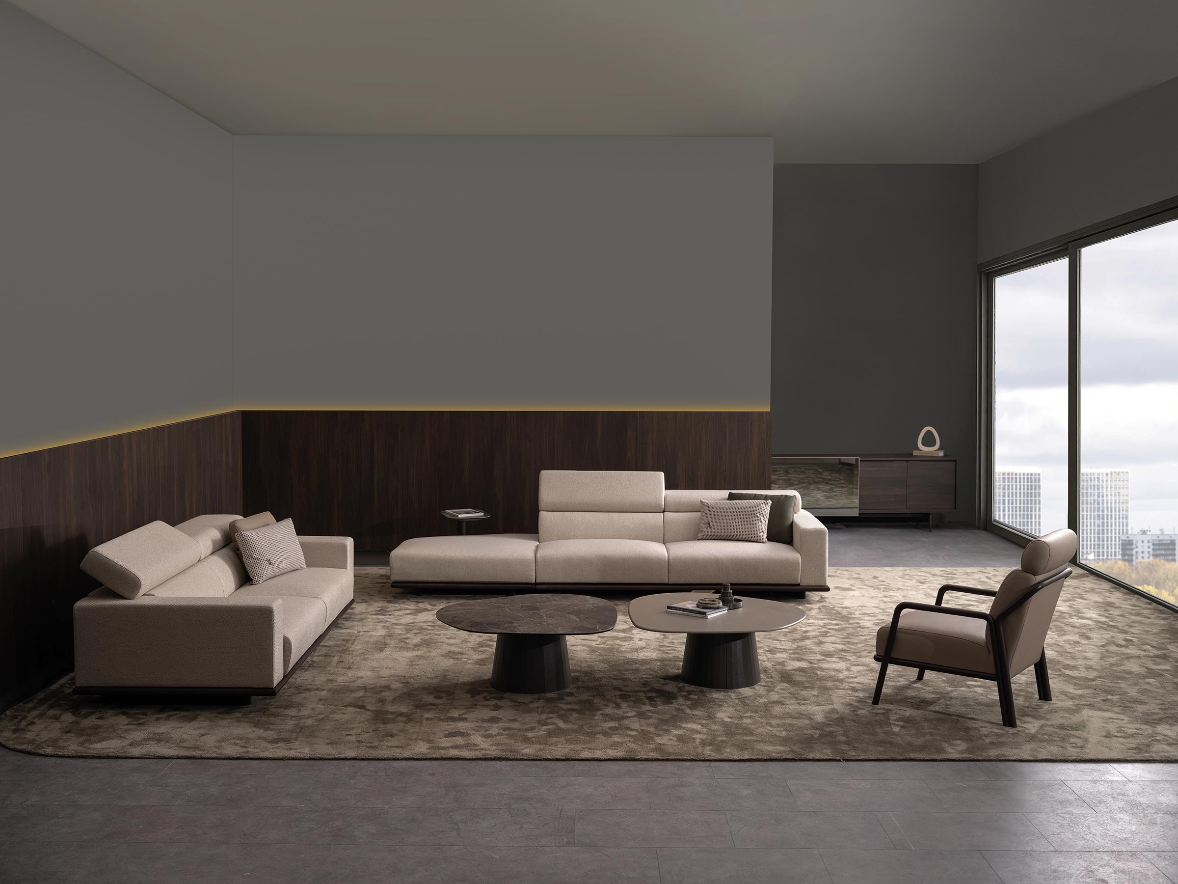 York Corner Sofa With Integrated Table