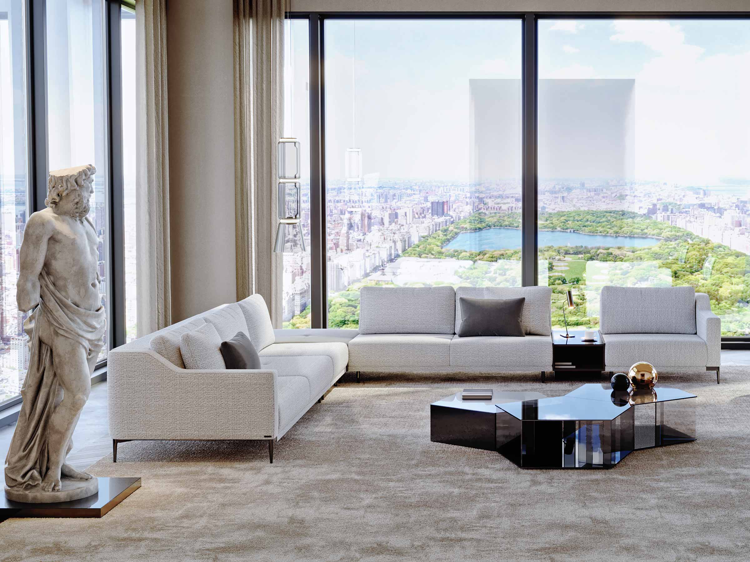 Milda Open Corner Sofa with Table