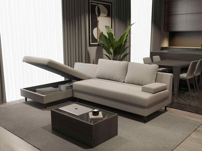 Kema Corner Chaise Sofa Bed with Storage
