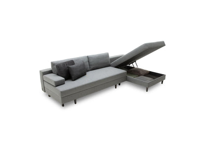 Kema Corner Chaise Sofa Bed with Storage