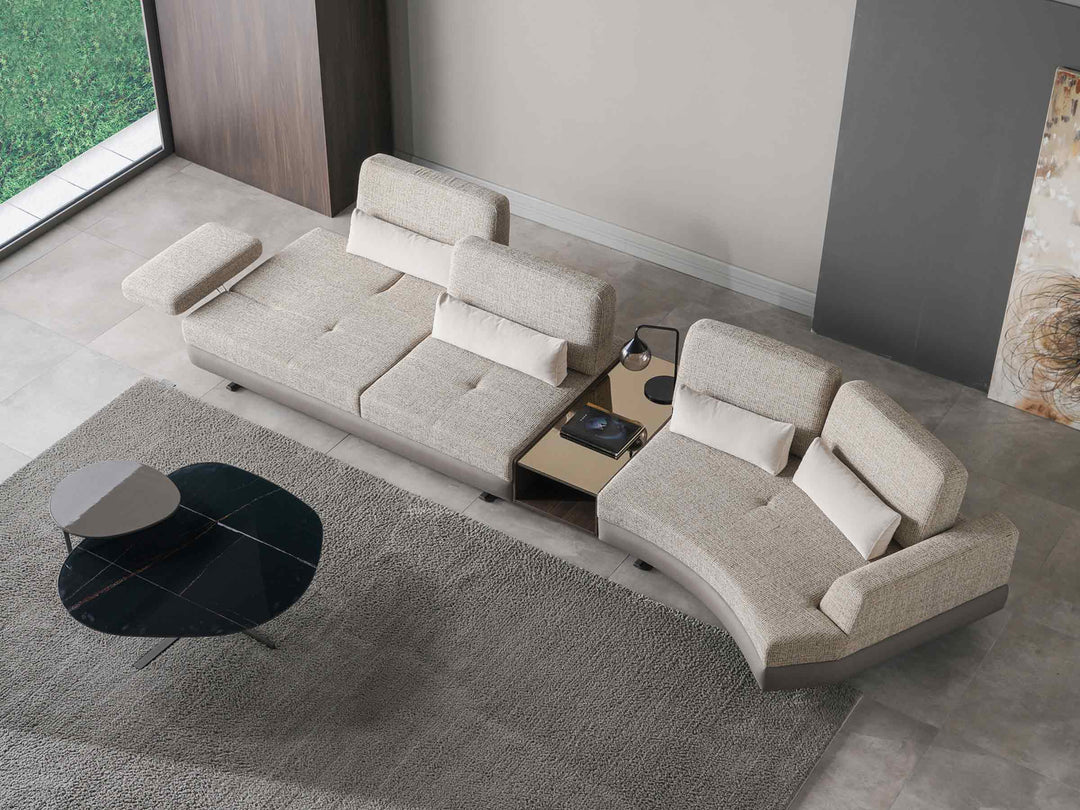 Mony Moon Chaise Sofa with Table